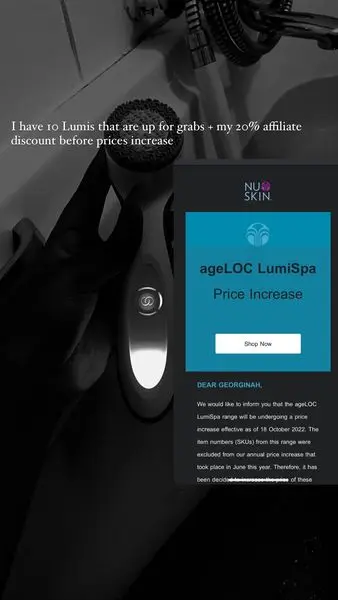 I have 10 Lumis that are up for grabs  my 20 affiliate discount before prices increase
API.W