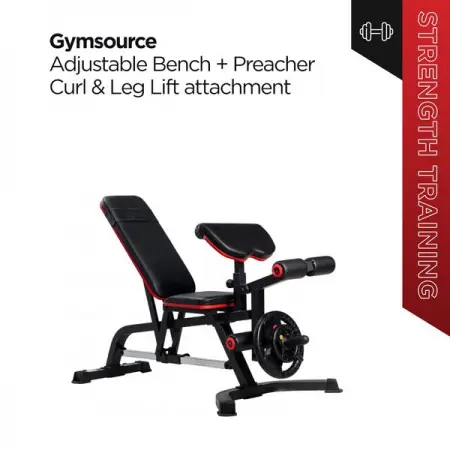 GYMAFRICA.CO.ZA
Gymsource Adjustable Bench  Preacher Curl  Leg Lift Atta