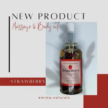 STRAWBERRY Massage and Body oil
100 natural
50 ml
    
 

Price 65 dh
mi