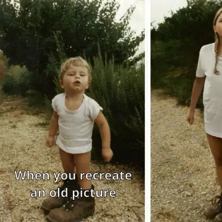 Here are some people who decided to take a trip back to memory lane and re-do some of thei