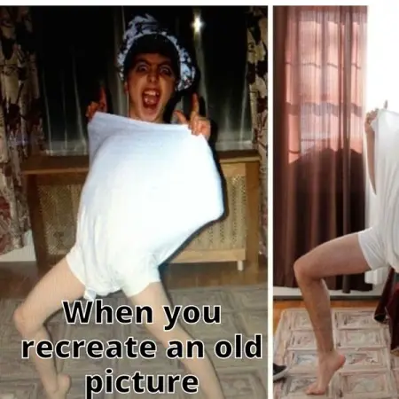 Weve compiled some of the best childhood photo recreations curated by adults, and we