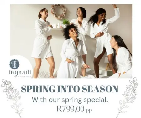 Spring into season with our Ingaadi Spa package.
Spa, Event Service
Send Message