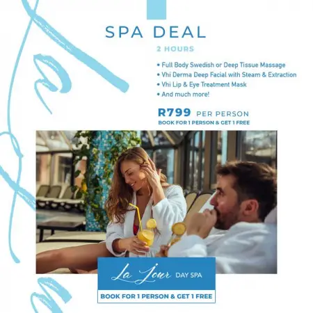 Spa Deal 2hours - Book For 1 Person  Get 1 Person Free!

You will feel refreshed 