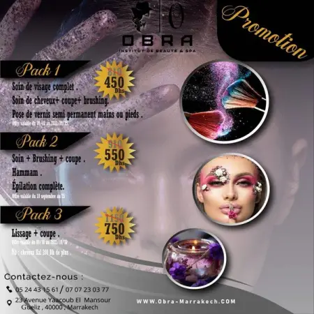 O B R A Institut de beaut  Spa . Suite  notre nouvelle ouverture  Marrakech Gueliz on vous p