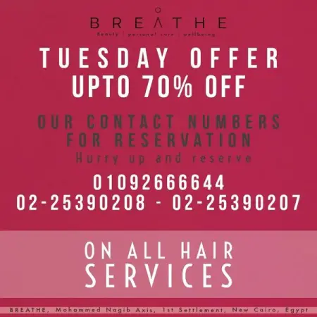 you are never fully dressed without a good hair style

70 discount on Monday and Tuesday, fo