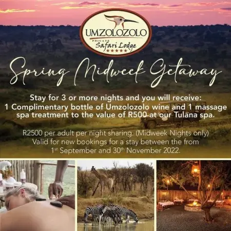 SPRING SPECIALS

Stay for 3 or more nights and you will receive, 1 Complimentary bottle o