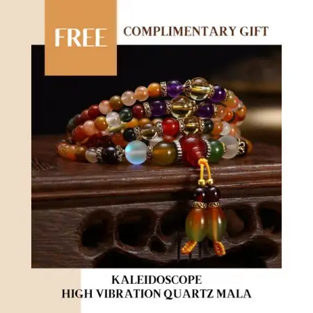 FREE Kaleidoscope High Vibration Quartz Mala a vibrant mala that uplifts