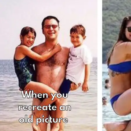 A few fun families recreated old photos and the results are spectacula