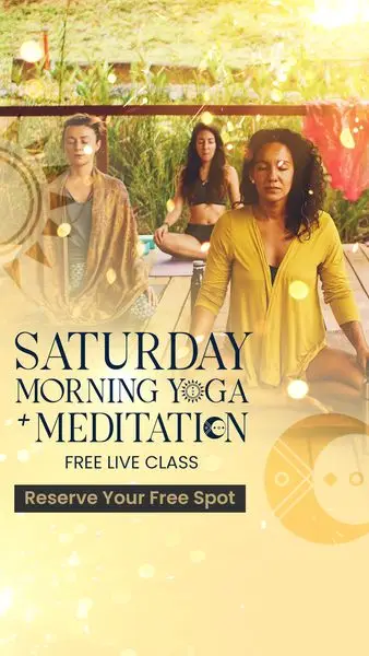 FREE YOGA  MEDITATION CLASS  Every Saturday morning at 10.00-11.30am EST.

A live,