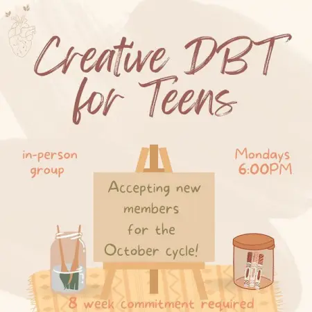 Lets get creative! 
This group aims to teach DBT skills through creativ