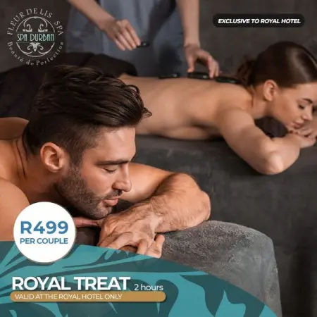 Royal Treat 2 hours
Book our Royal Treat package for 2 at Spa Durban and take advan