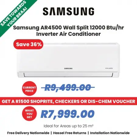 ACDIRECT.CO.ZA
Samsung AR4500 Wall Split 12000 Btuhr Inverter Air Conditioner
Shop 