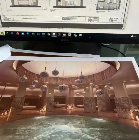 Design process  in the making - luxury jacuzzi

architecture hotel spa