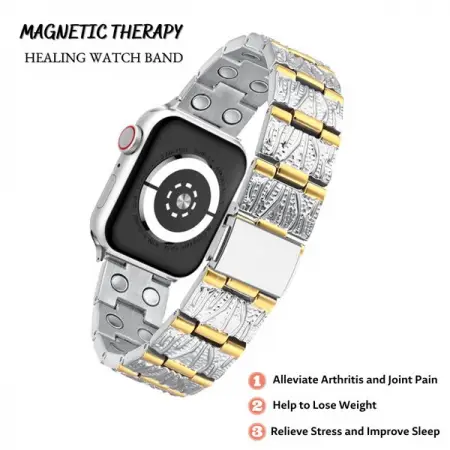 2022 New Magnetic therapy waterproof Apple Watch bands Help with pain and stress re
