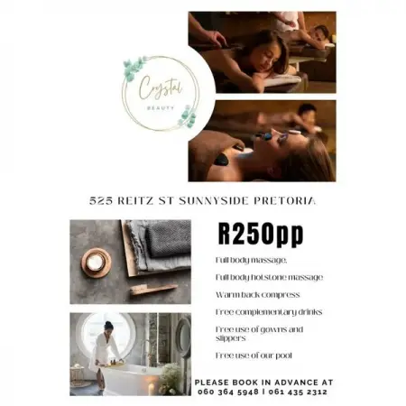 END OF SEASON OFFER

FULL BODY MASSAGE
FULL BODY HOTSTONE MASSAGE
WARM 