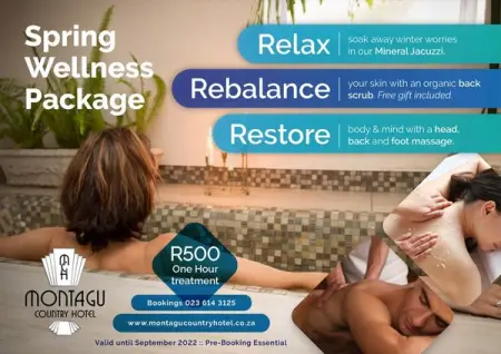 We are extending our popular WellnessPackage to celebrate Spring in Montagu!
