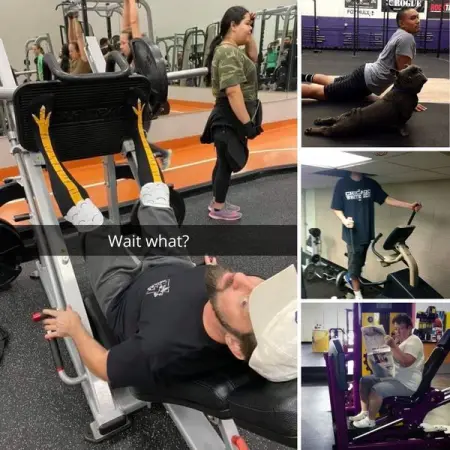 From seeing Batman on a treadmill to quirky clothing, these gym moments stopped peop