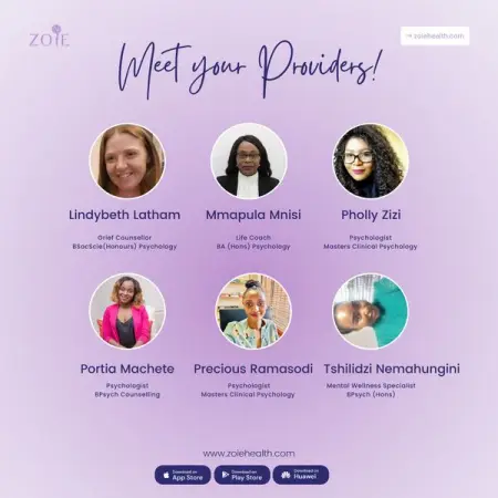 APP.ZOIEHEALTH.CO.ZA
Now offering Mental Health consults!
Book for only R400!
Book Now