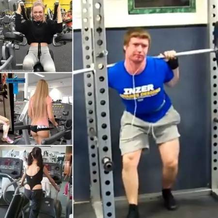 We dont know how this woman got stuck on the treadmill, but were glad it h