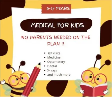 NO PARENTS NEEDED ON THE PLAN, unlimited doctors visits and much more.
Medical just fo
