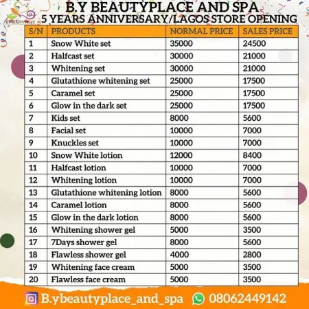 Price List for Our Store opening
INSTAGRAM.COM
b.ybeautyplace_and_spa
Visit Instagra