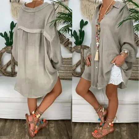 Looking for a stylish and comfortable oversized shirt to wear on your next beach adve