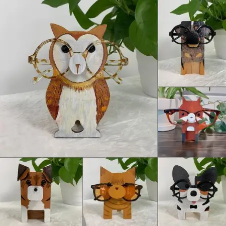 This cute pet glasses stand is perfect for Christmas giftHandmade with woo