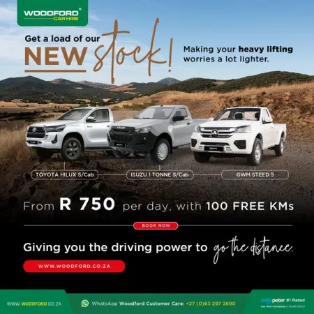 With our bakkie rentals, we are here to lighten the LOAD. Our new stock offers all 