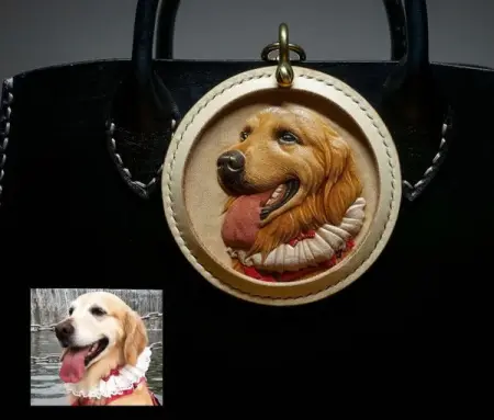   79.9 Create a custom Sculpture by embossed leather keychains vegetab