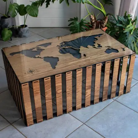 Another favorite! Our world map Coffee table in white oak. 
.
.
.
create art in