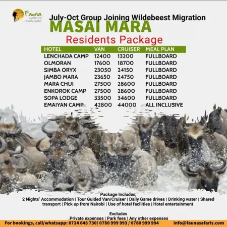 Dont miss out on the Great wildebeest migration Experience this year.
Book now from k