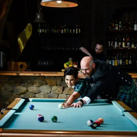 Pictured here is Staghorns co-owner, Anria Forbes, and her husband on their wedding day. Upo