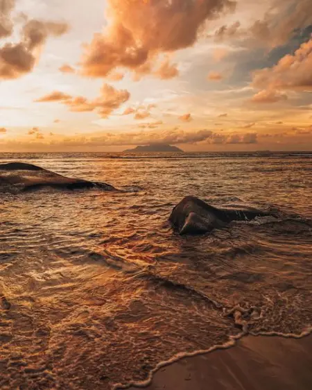 The view from one beautiful island to another and the colors of some magic sun