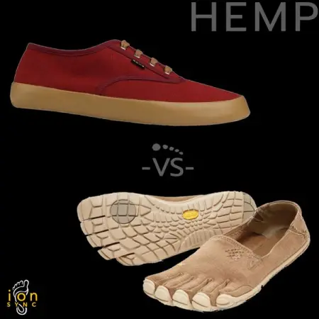 Lets check out these hemp shoes. We have the classic looking sneaker from Bohempia, and so