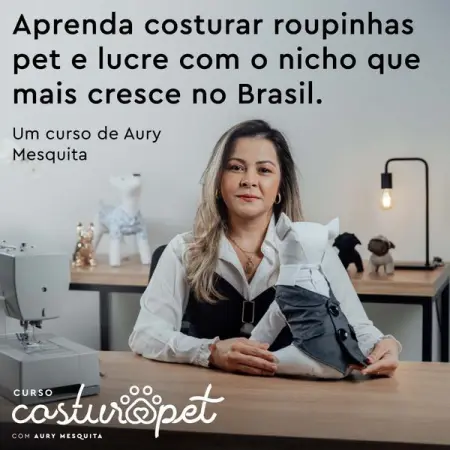 Aprenda a Fazer a Costura de uma Camisa feminina para Pet nessa Aula de Amostra do