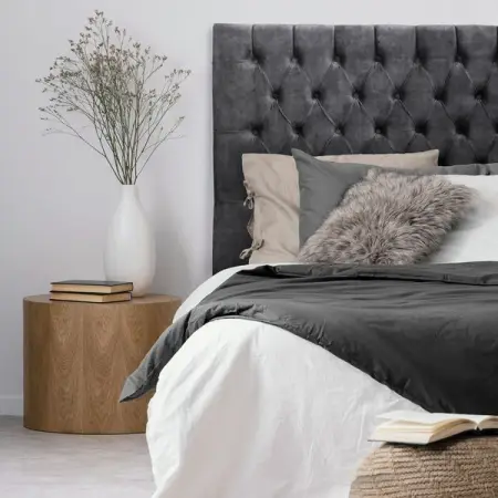 Transform your bedroom into a lap of luxury with the double Kate Bed Set. Upholstered in