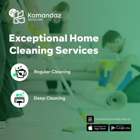 Komandaz app offers you professional home cleaning services performed by a