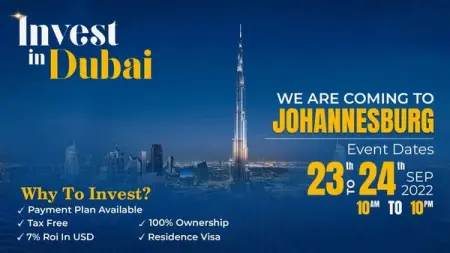VIP Invitation for Dubai Property Event in Johannesburg.
Dates - 23 to 24 Sept 2022
Venu