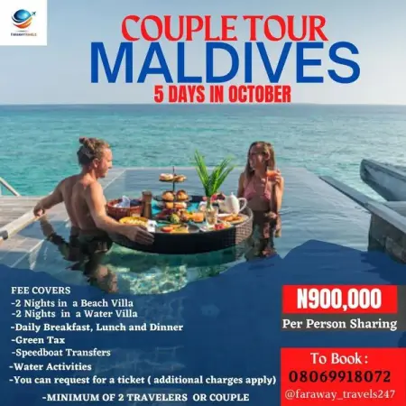 You can visit the Maldives in October as a Couple
Spend any 5 days with Bae