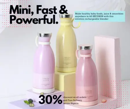 Make Healthy Baby foods, Juice, and Smoothies anywhere in 60 Seconds wi