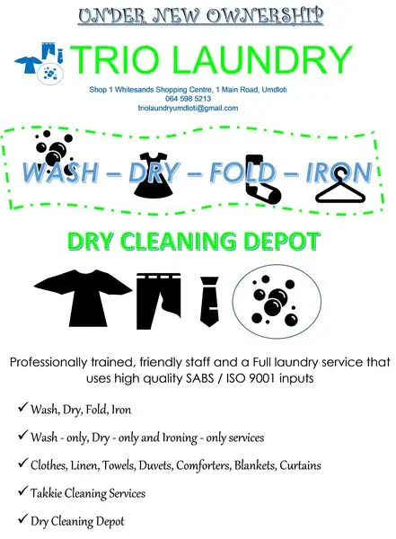 Professional Laundry services
Trio Laundry Umdloti
27645985213
Call Now