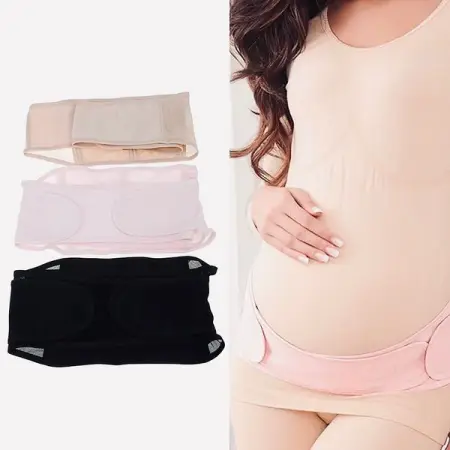 Soft and breathable maternity support belt helps with posture, back pain, an