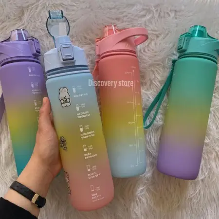 Sale 
Available now 
Eyun motivational time-marked bottle 
- 1 Liter
-BPA FREE 
-Leak p