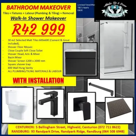 FB.COM
Walk In Shower Bathroom Makeover All Materials, Labour  Removal
Walk In S