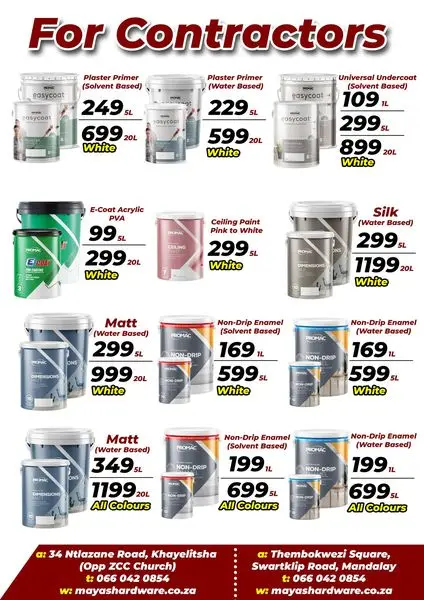 httpsmayashardware.co.zamassive-paint-promotion
MAYASHARDWARE.CO.ZA
Mayas Hardwar