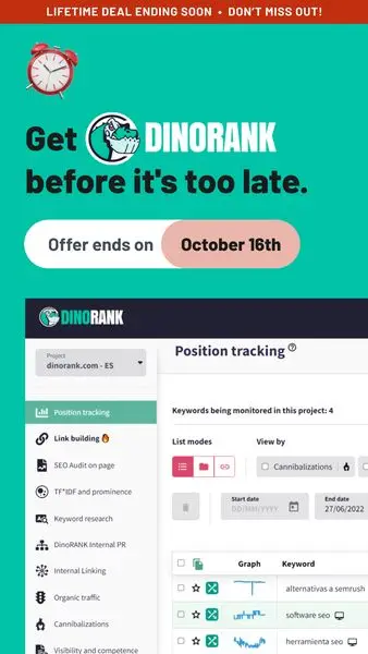 Take back your marketing budget. DinoRank is an all-in-one SEO tool to manage a