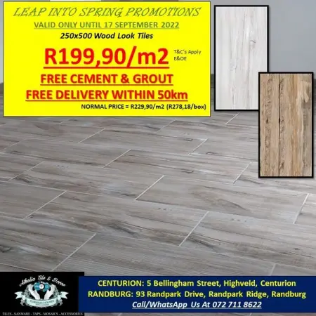 FB.COM
250x500 Wood Look Tiles  FREE Delivery
CallWhatsApp Us At 072 711 8622  081 312 97