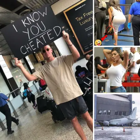 Airports are probably where there are the most people without self-awareness, and these pho