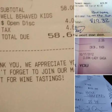 From a drinking problem to testing a theory. Here are 45 Comical notes left on restaurant re