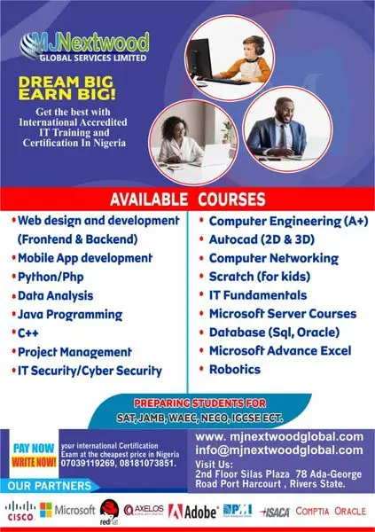 LOOKING FOR THE BEST IT TRAINING CENTER IN NIGERIA? Choose MJ Nextwood Global - 1 IT Trainin